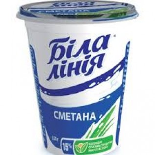 Сметана Біла Лінія, 15%, 350гр.