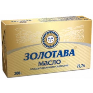 Масло селянське, Золотава, 72,7%, 200гр.