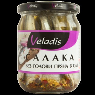 Салака без голови пряна в олії, Veladis, 500гр.
