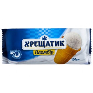 Морозиво пломбір Хрещатик, 15% жиру у вафільному стаканчику, 0,1